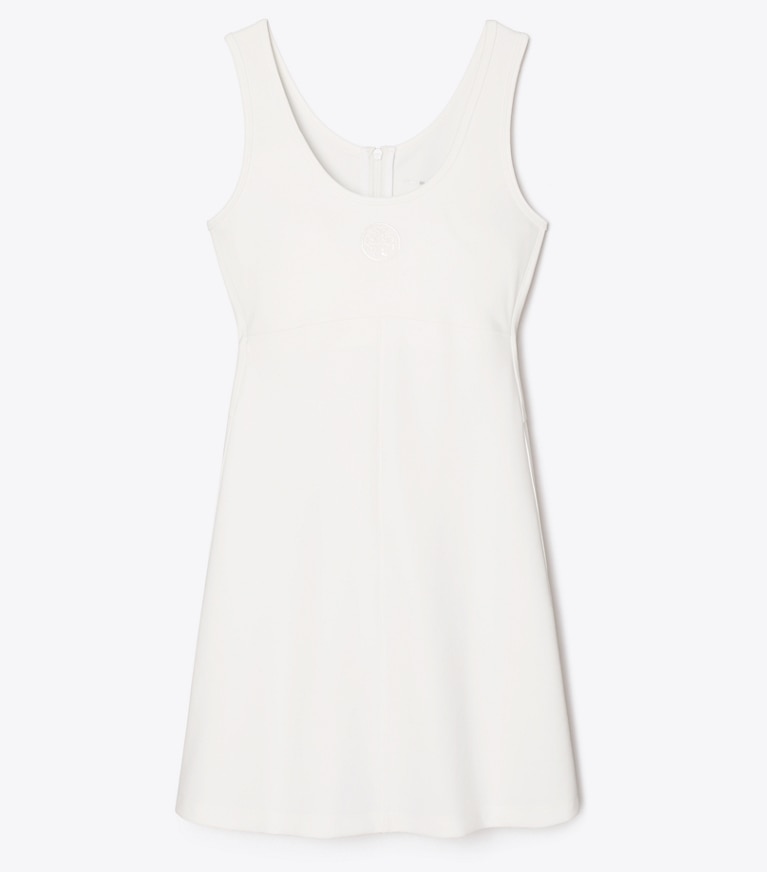 Tory Burch designer tops Embossed Logo Tennis Dress in Snow White front