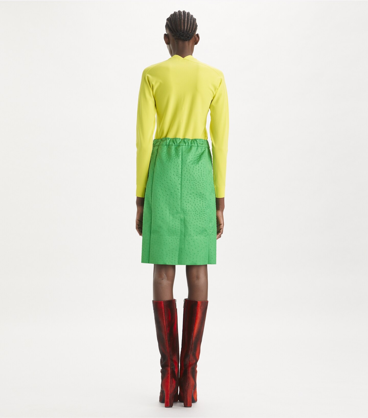 Embossed Satin Skirt