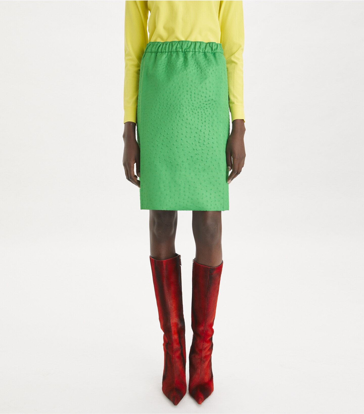 Embossed Satin Skirt
