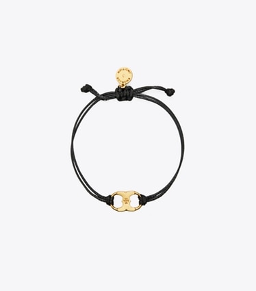 Tory Burch designer ブレスレット エンブレイス アンビション ブレスレット in Black / Tory Gold front