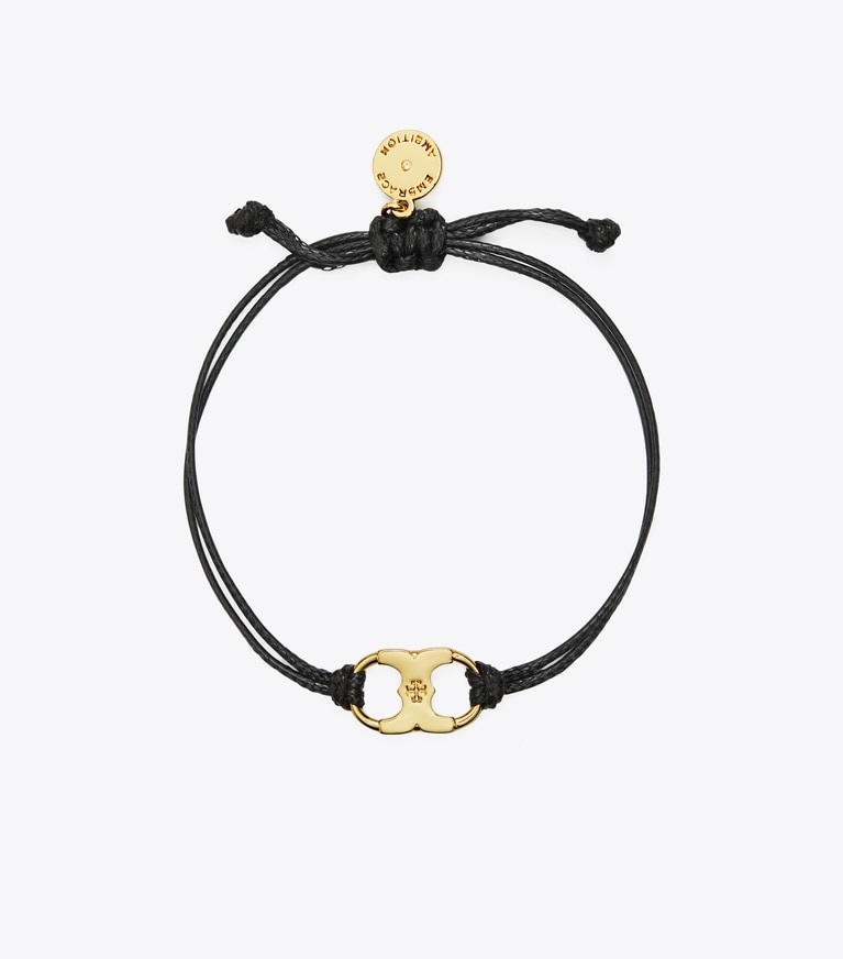 Tory Burch designer ブレスレット エンブレイス アンビション ブレスレット in Black / Tory Gold front