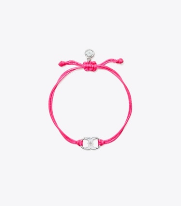 Tory Burch designer bracelets Embrace Ambition Bracelet in Light Silver / Pink front