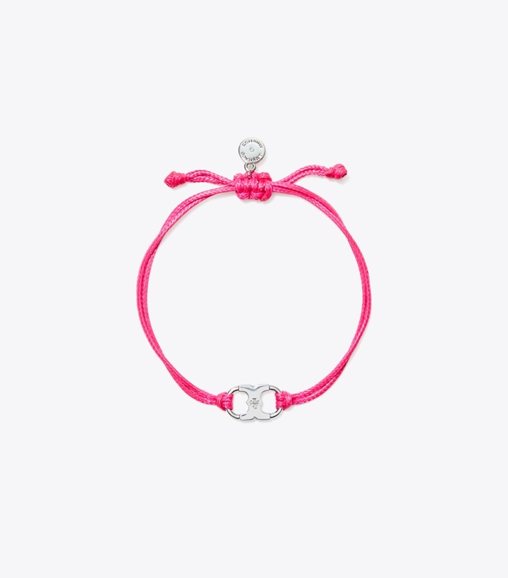 Tory Burch designer bracelets Embrace Ambition Bracelet in Light Silver / Pink front