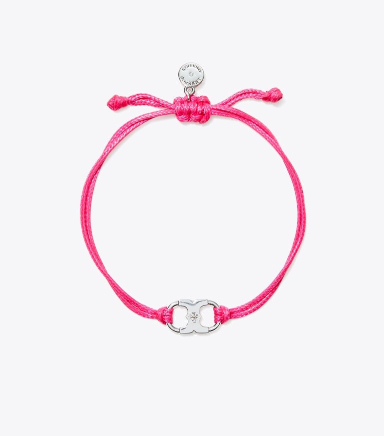 Tory Burch designer bracelets Embrace Ambition Bracelet in Light Silver / Pink front