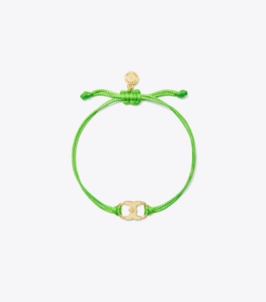 Tory Burch designer bracelets Embrace Ambition Bracelet in Tory Gold / Green front