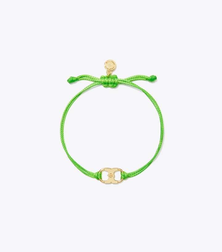 Tory Burch designer bracelets Embrace Ambition Bracelet in Tory Gold / Green front