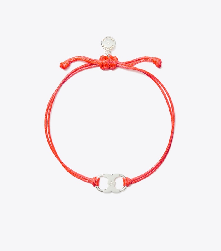 Tory Burch designer bracelets Embrace Ambition Bracelet in Light Silver / Sublime Coral front