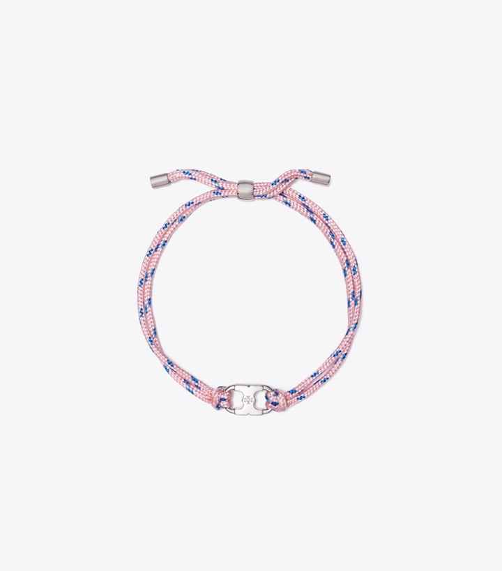 Tory Burch designer ブレスレット エンブレイス アンビション ブレスレット in Tory Silver / Pink front