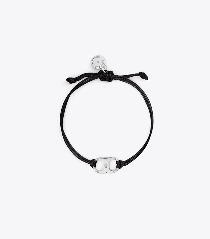 Tory Burch designer ブレスレット エンブレイス アンビション ブレスレット in Tory Silver / Black front