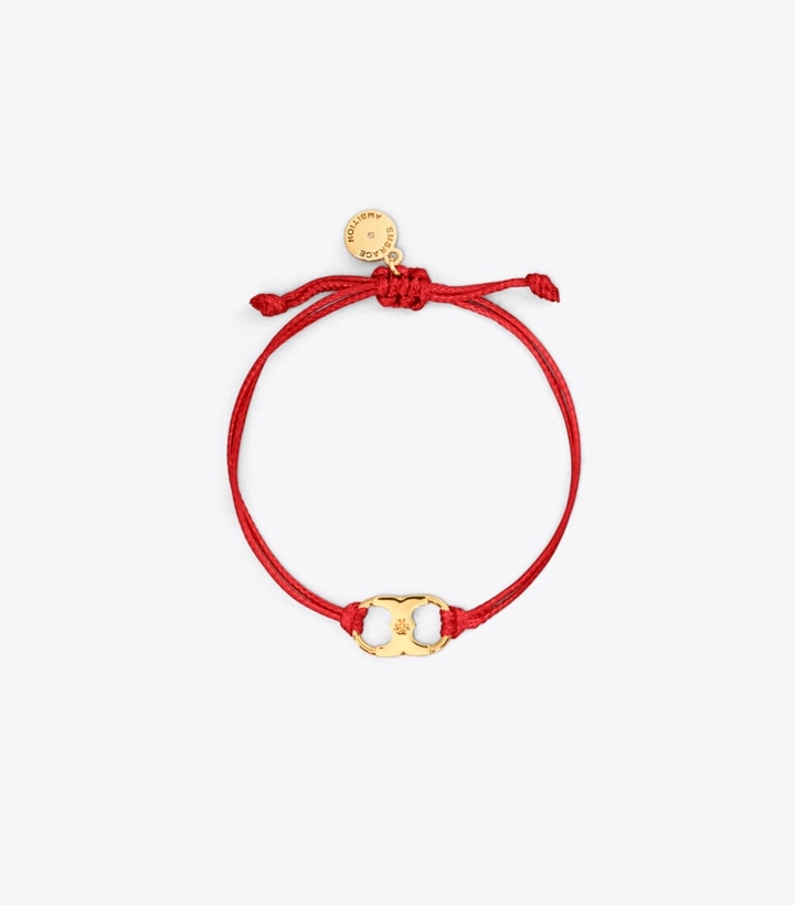 Tory Burch designer bracelets Embrace Ambition Bracelet in Red/Tory Gold front