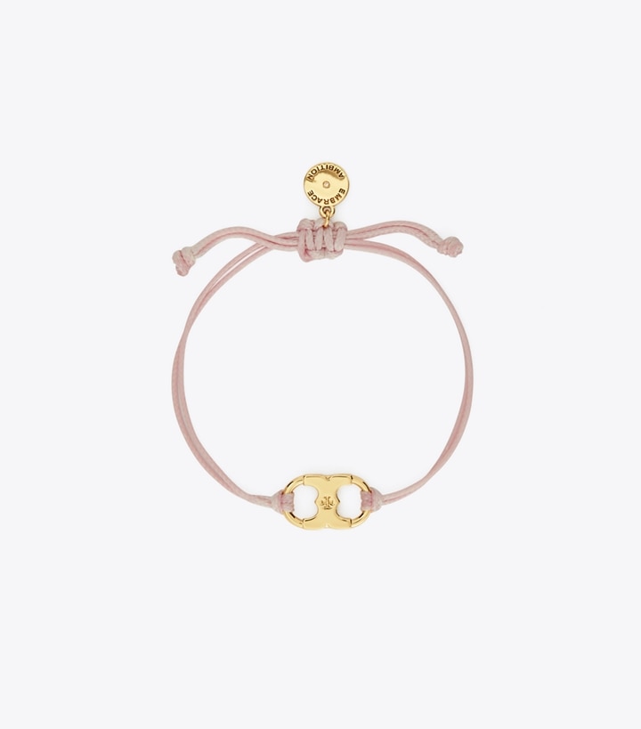 Tory Burch designer bracelets Embrace Ambition Bracelet in Tory Gold / Pink front