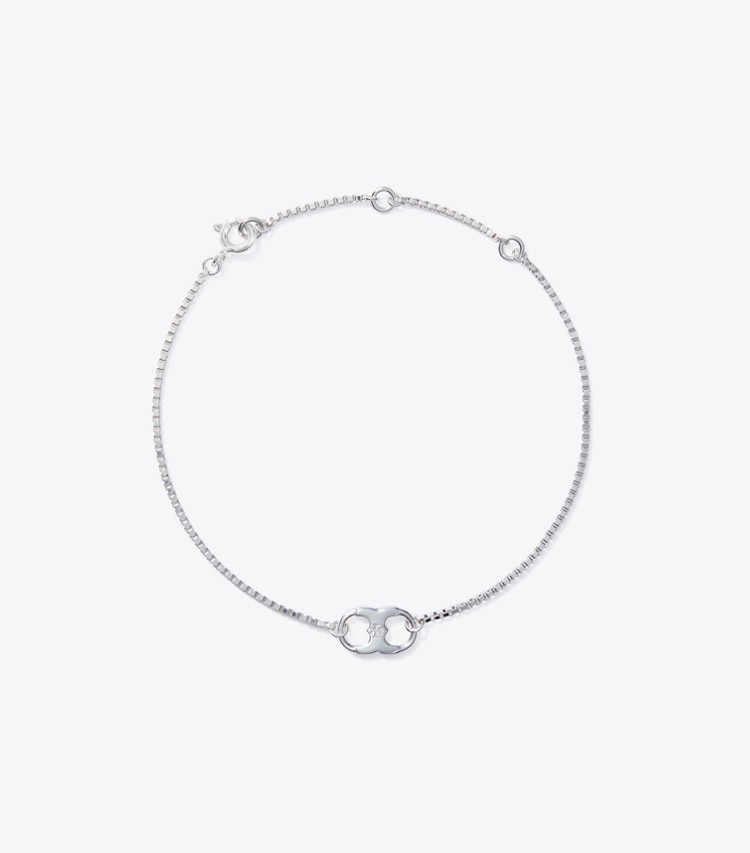 Tory Burch designer bracelets Embrace Ambition Chain Bracelet in Silver front