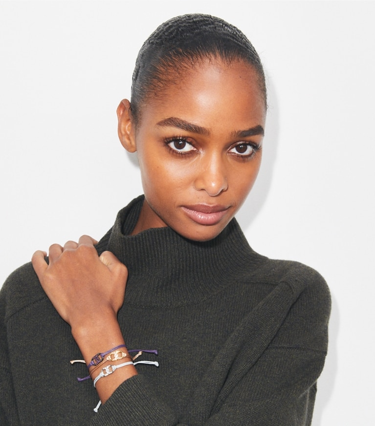 Tory Burch designer bracelets Embrace Ambition Pavé Bracelet in GOLD front