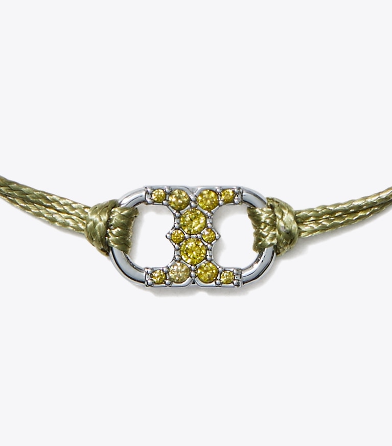 Tory Burch designer bracelets Embrace Ambition Pavé Bracelet in Green / Crystal detail