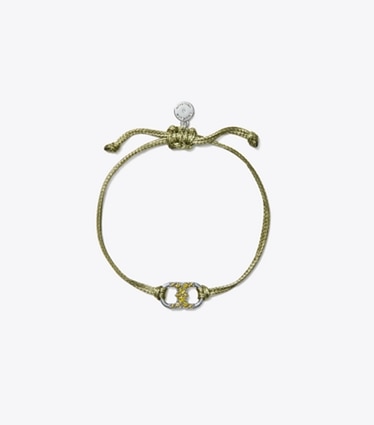 Tory Burch designer bracelets Embrace Ambition Pavé Bracelet in Green / Crystal front