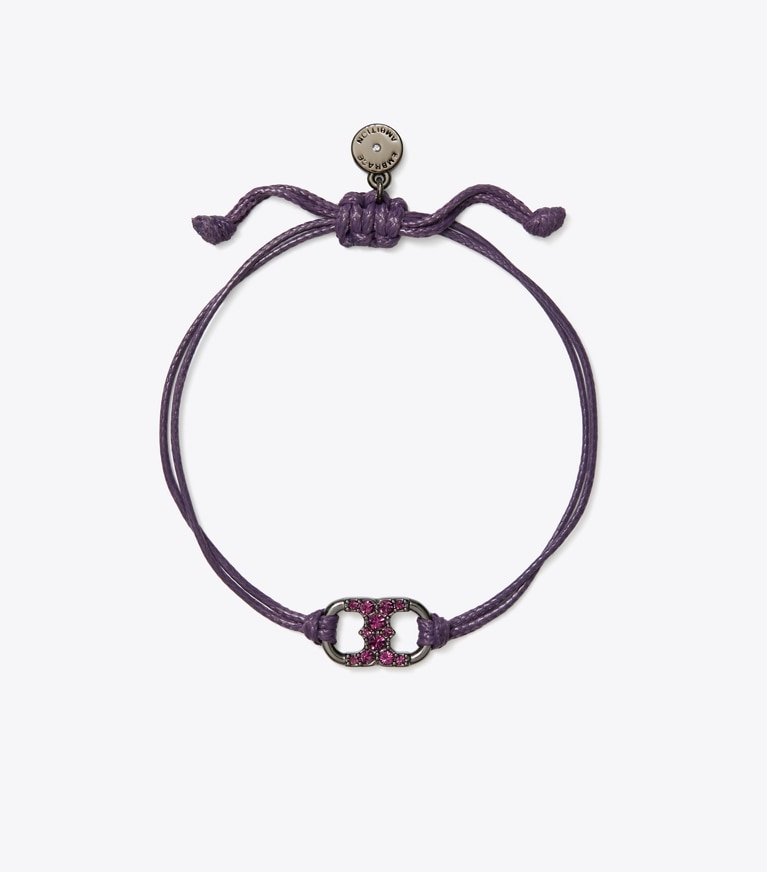 Tory Burch designer bracelets Embrace Ambition Pavé Bracelet in Purple front