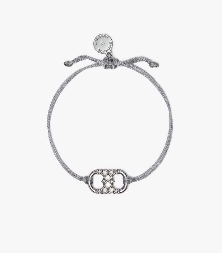 Tory Burch designer bracelets Embrace Ambition Pavé Bracelet in Tory Silver / Silver / Crystal front