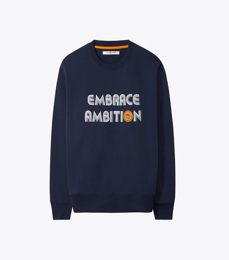 Tory Sport designer sweaters Embrace Ambition Sweatshirt in Tory Navy front
