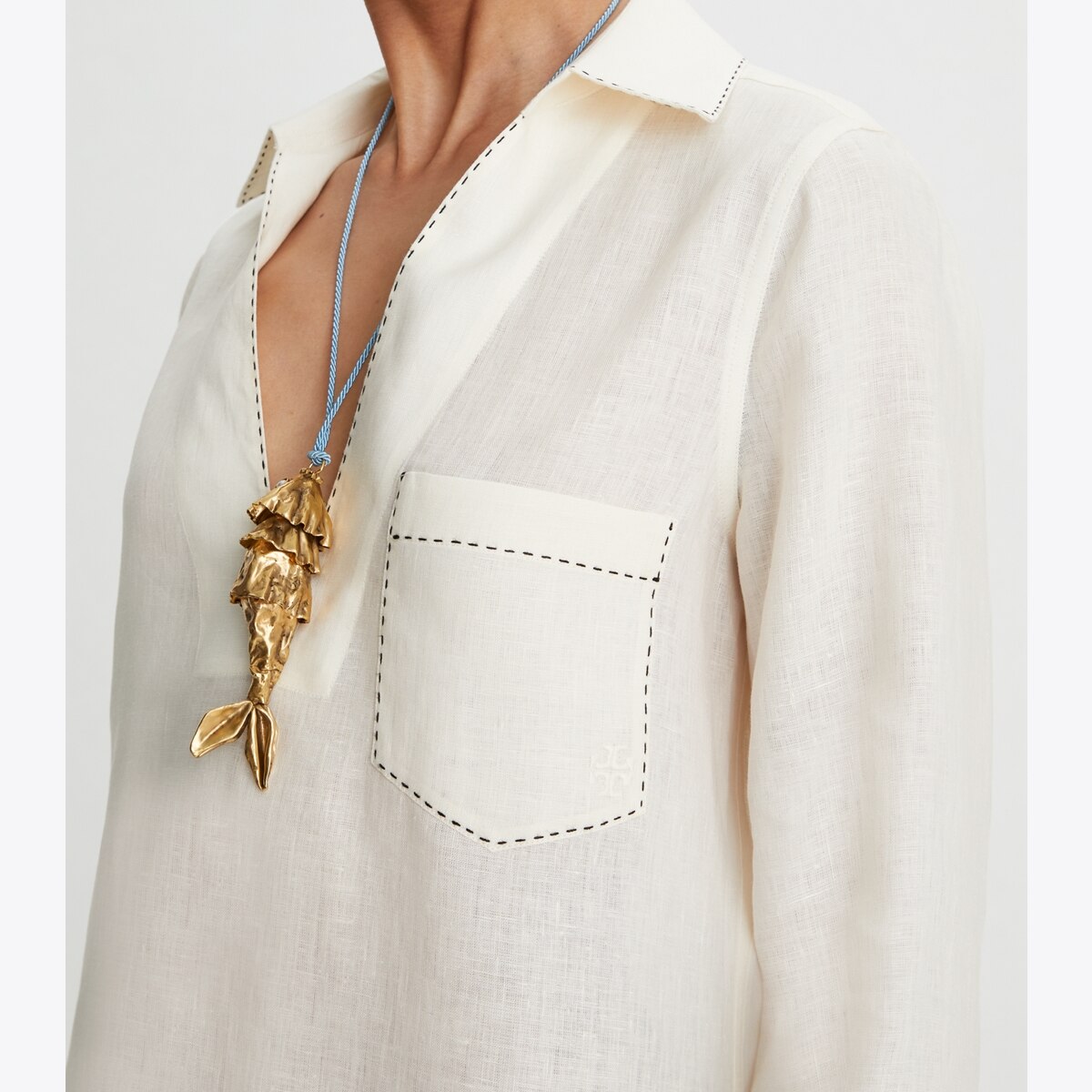 Embroidered Beach Shirt: Women's Designer Coverups | Tory Burch