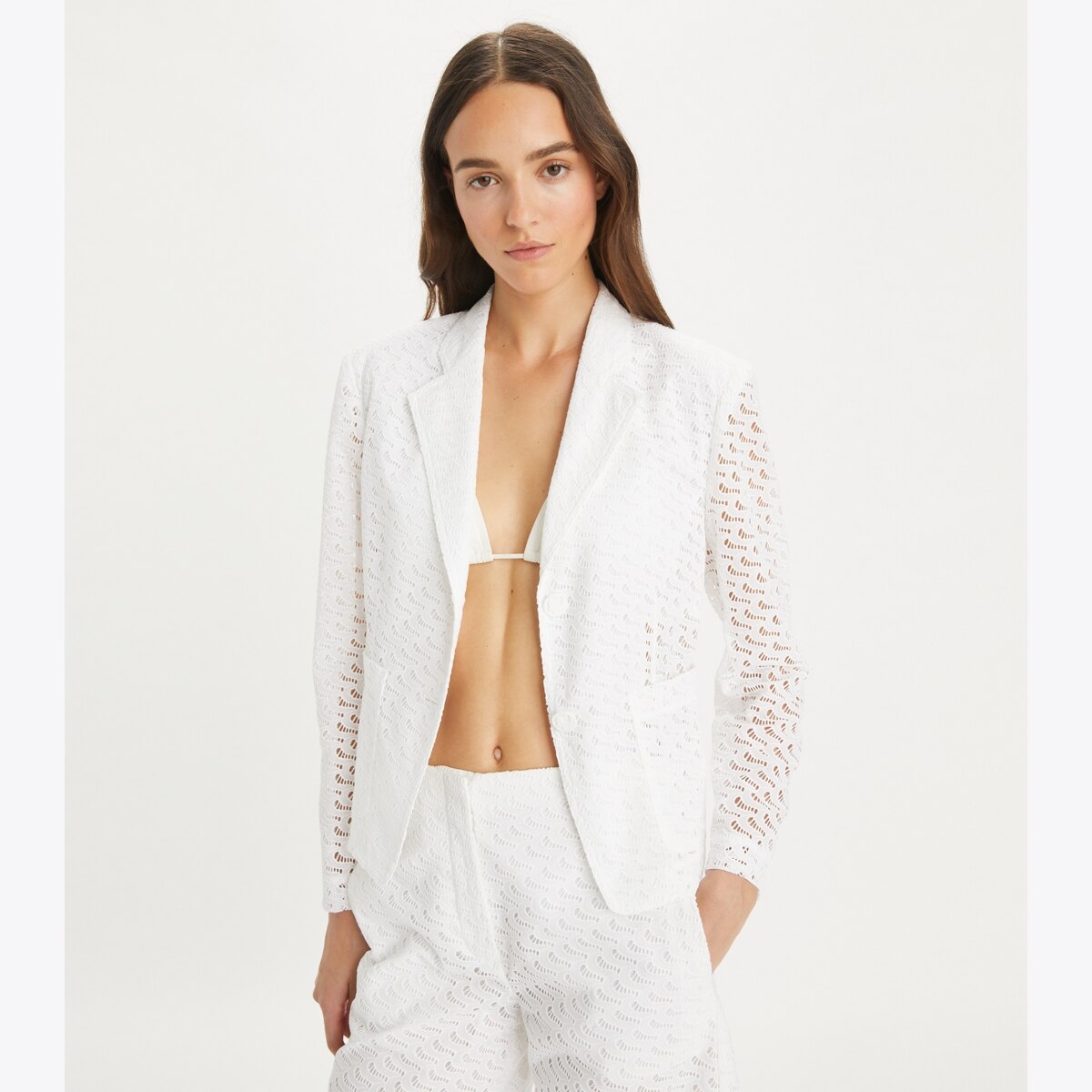 Tory Burch White shops Everett Tie Jacket