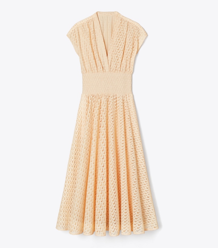 Tory Burch designer dresses Embroidered Cotton Dress in Pink Sorbet front