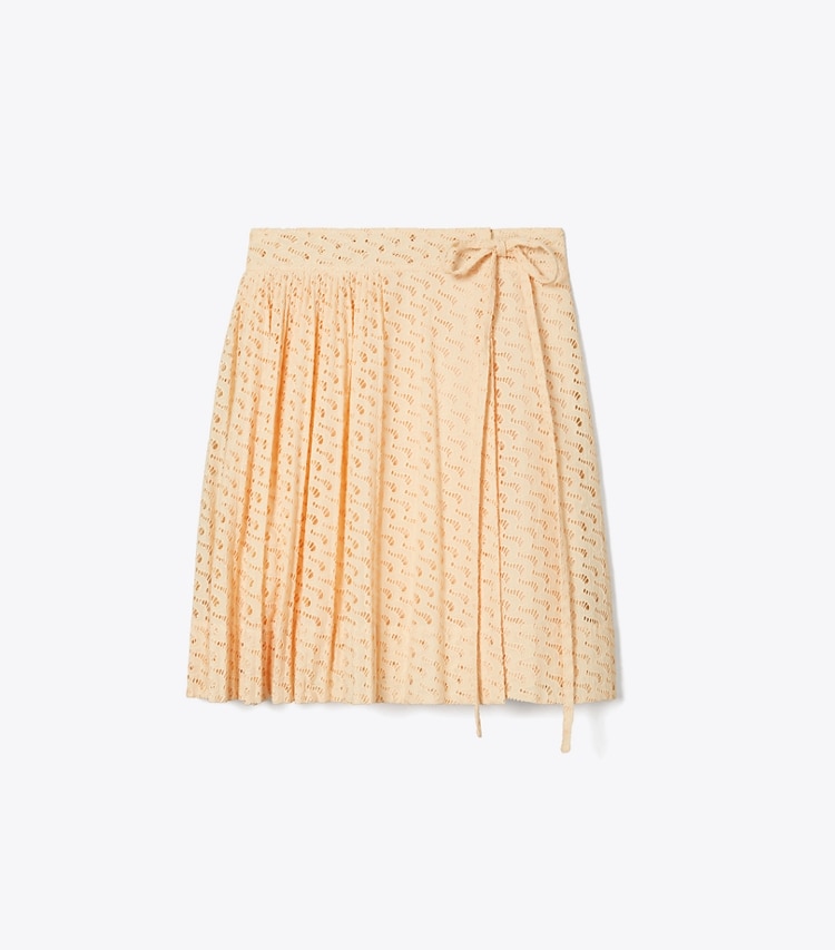 Tory Burch designer bottoms Embroidered Cotton Skirt in Pink Sorbet front