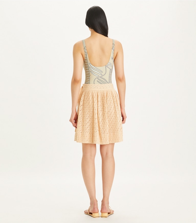 Tory Burch designer bottoms Embroidered Cotton Skirt in Pink Sorbet front