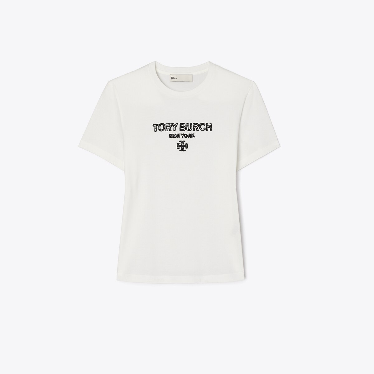 Embroidered Cotton T-Shirt: Women's Designer Tops | Tory Burch