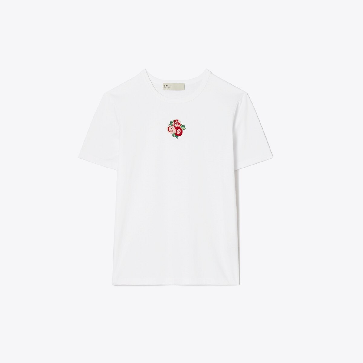 Embroidered Floral Tee: Women's Designer Tops | Tory Burch