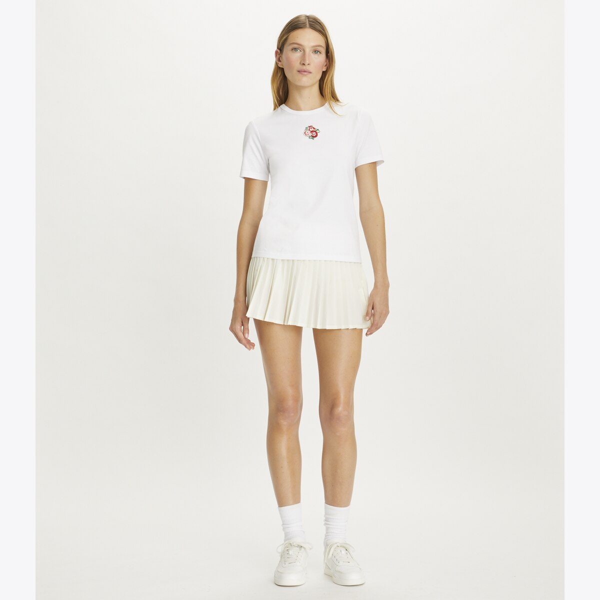 Embroidered Floral Tee: Women's Designer Tops | Tory Burch