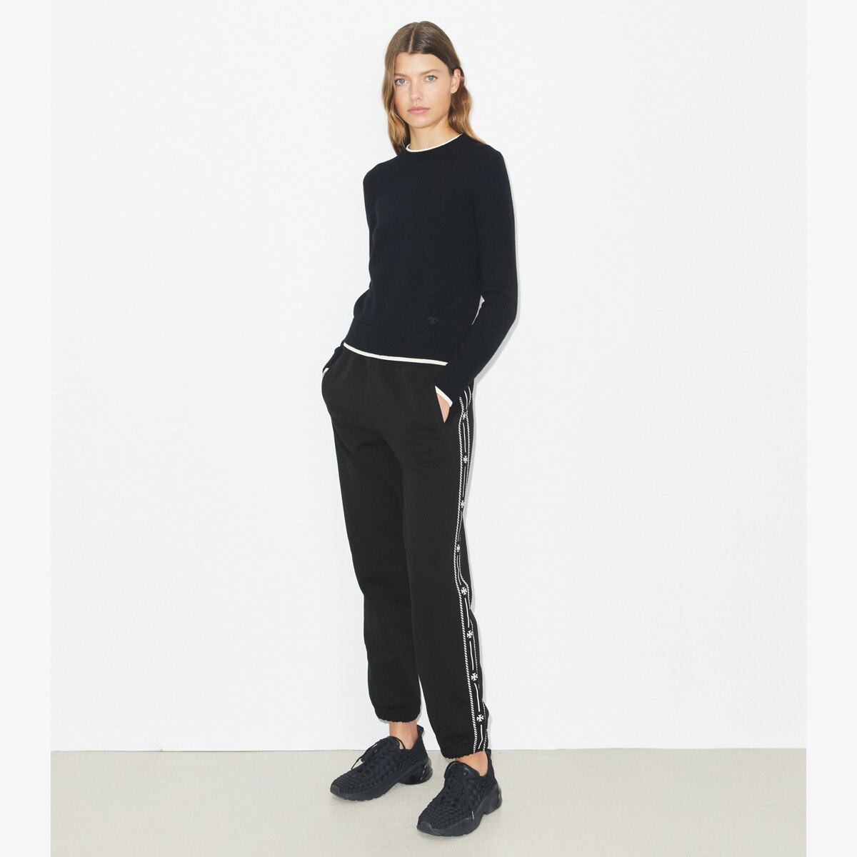 Embroidered French Terry Sweatpant: Women's Designer Bottoms