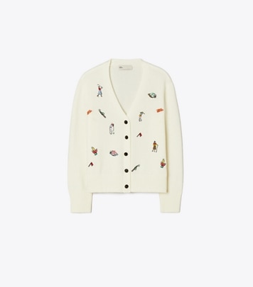 トップステッチ ウール カーディガン: レディース セーター | Tory