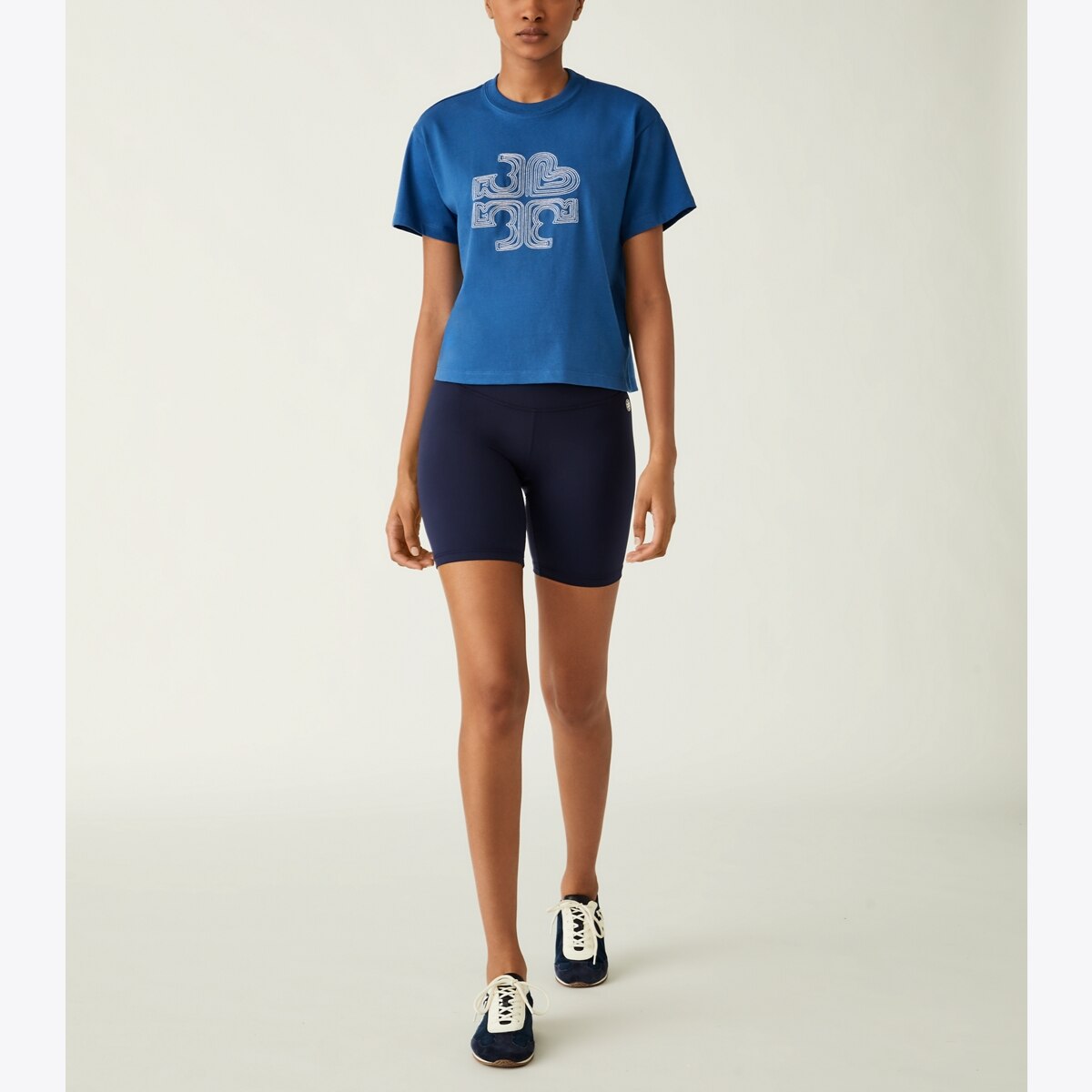 Embroidered Heart Logo T-Shirt: Women's Designer Tops | Tory