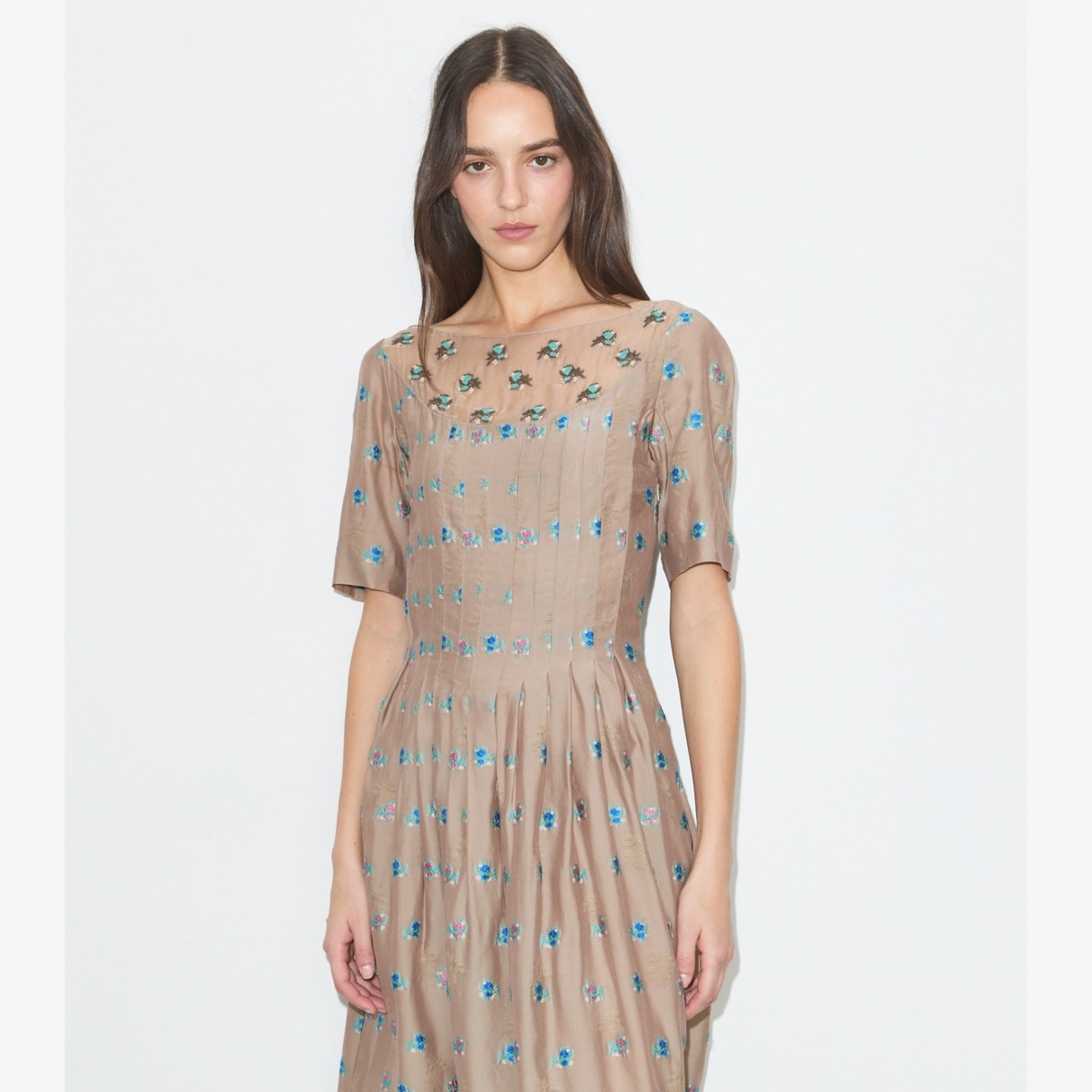 Embroidered Jacquard Dress: Women's Designer Dresses | Tory Burch