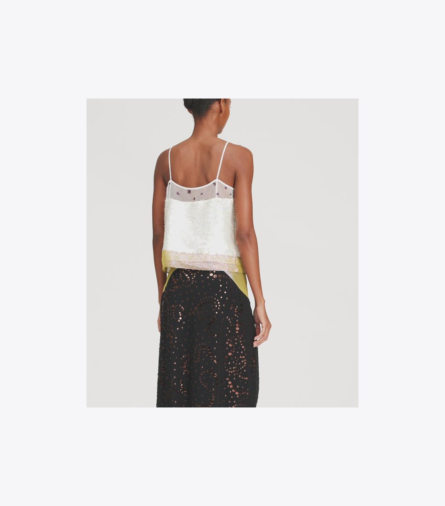 Embroidered Lamé Slip Top