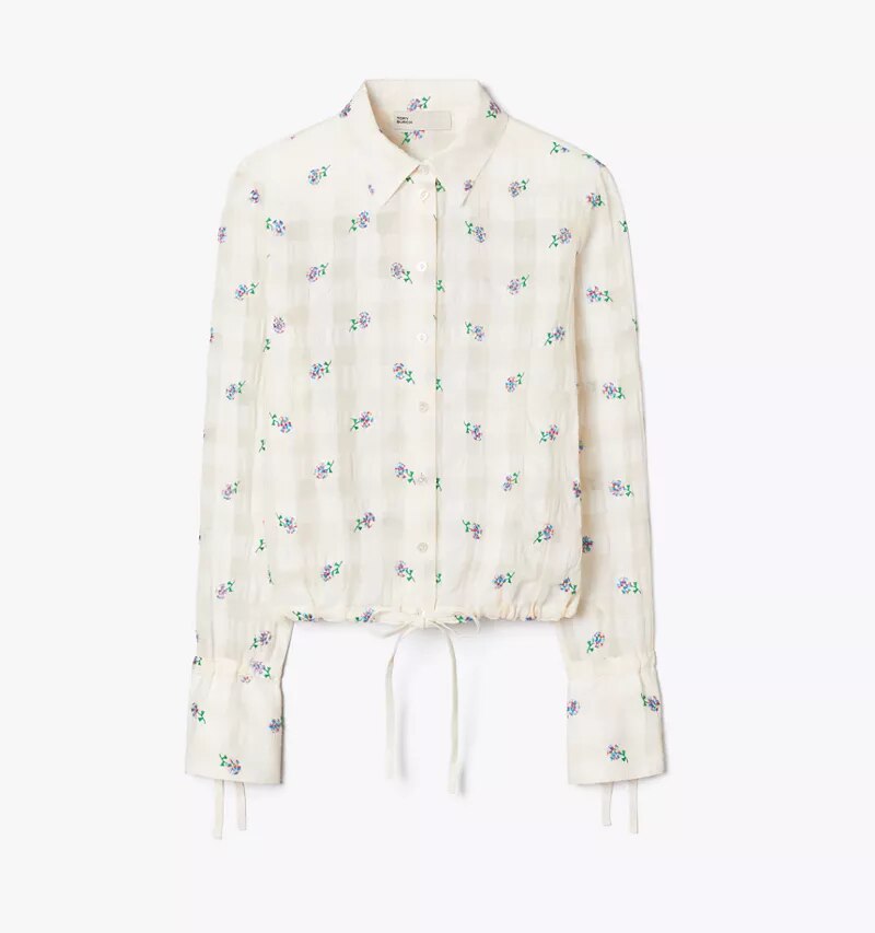 Embroidered Linen Blouse
