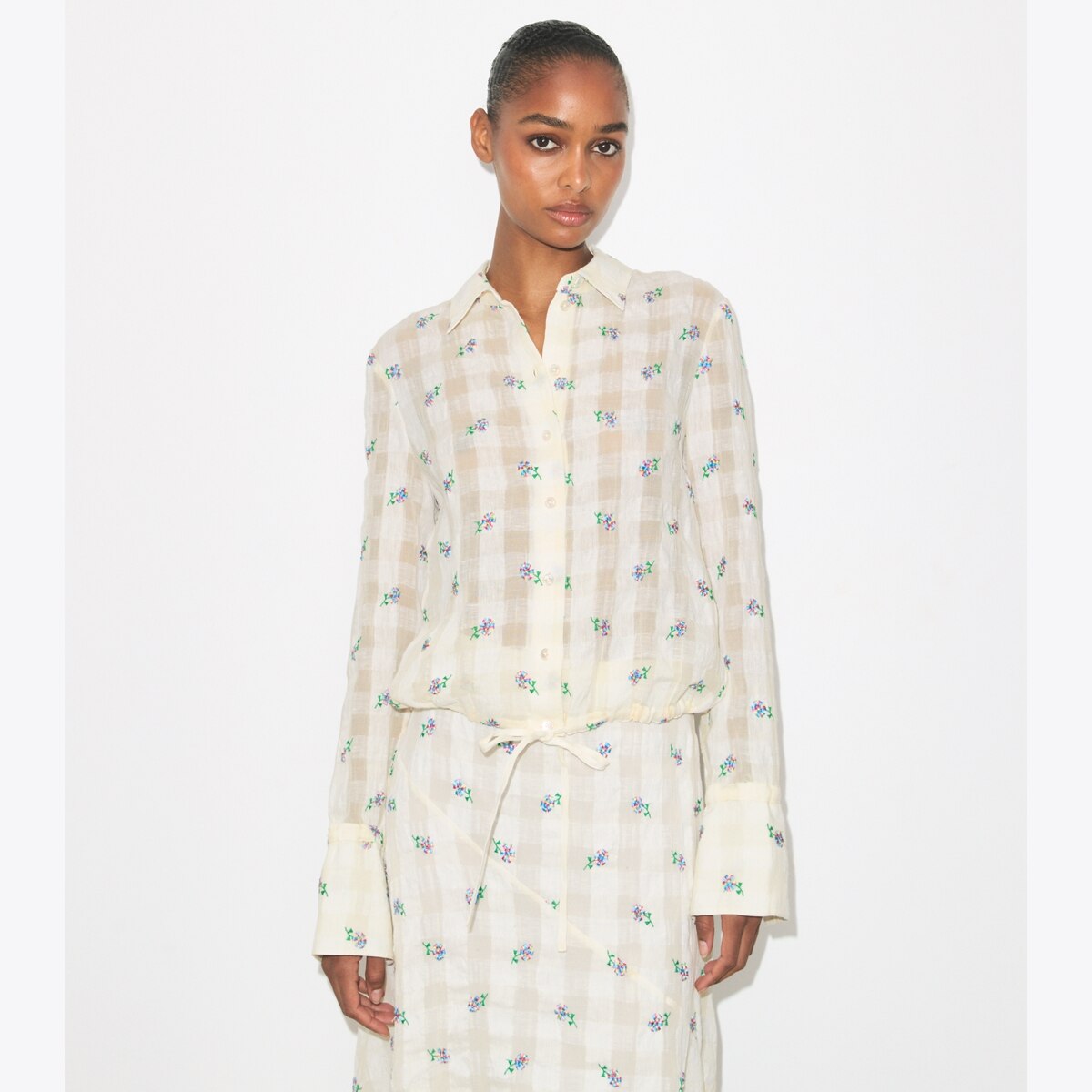 Embroidered Linen Blouse: Women's Designer Tops | Tory Burch