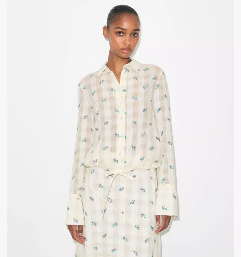 Embroidered Linen Blouse