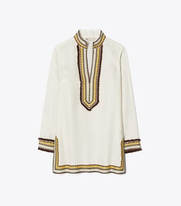 Embroidered Silk Tory Tunic: Women's Designer Coverups | Tory Burch