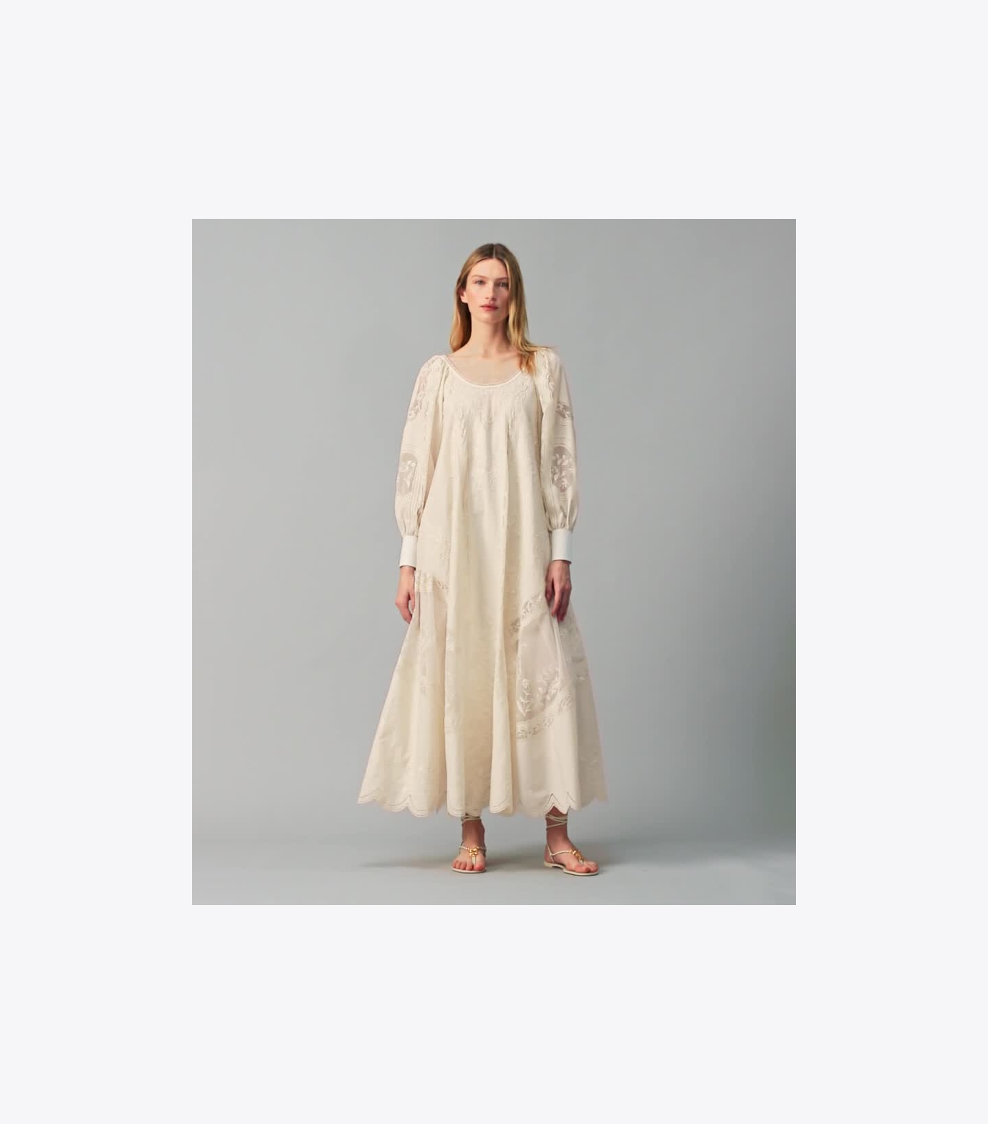 Embroidered Poplin Dress