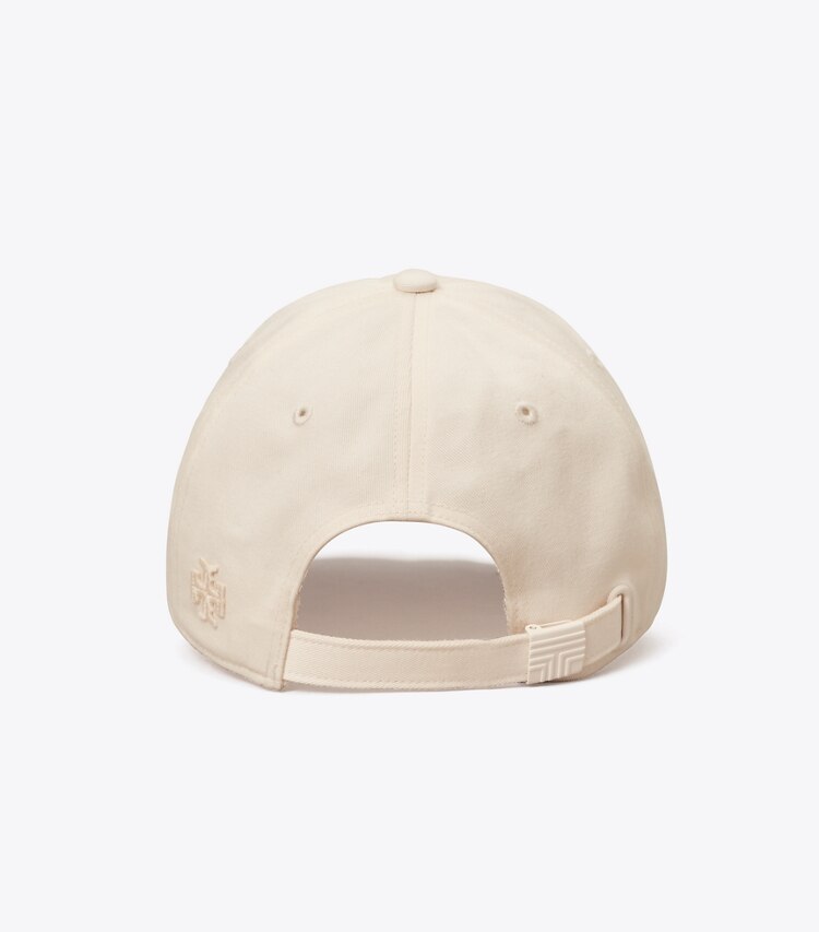 Tory Sport designer hats Embroidered Racquets Cap in Ivory Pearl back