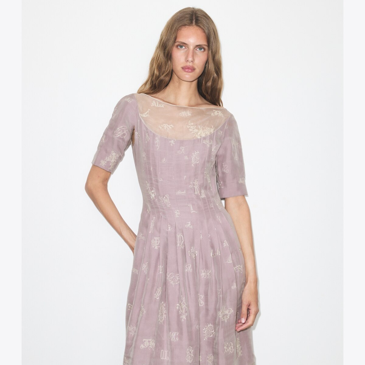 EMBROIDERED SILK DRESS - thumbnail 5