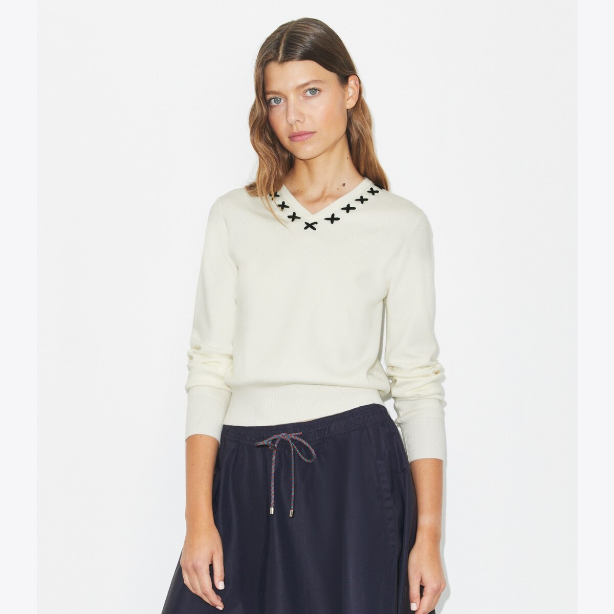 トリーバーチ セーター Embroidered Wool Sweater: Women's Designer Sweaters | Tory Burch