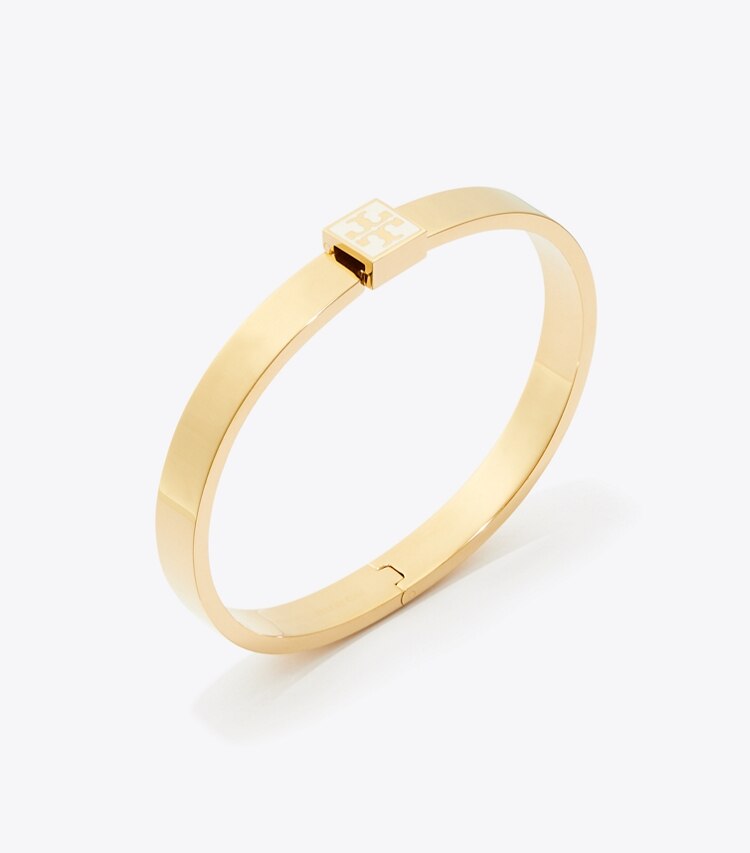Tory Burch designer bracelets Enamel Logo Bracelet in Tory Gold / New Ivory detail