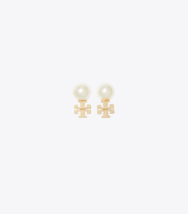 Tory Burch designer boites à bijoux Ensemble-cadeau collier et boucles d’oreilles Moondance dans Tory Gold / Cream / Crystal détails