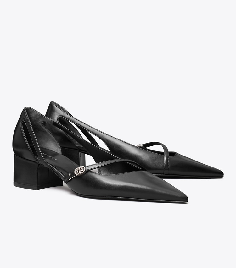 Tory Burch designer escarpins Escarpin D’Orsay à boucle Double T dans PERFECT BLACK angle