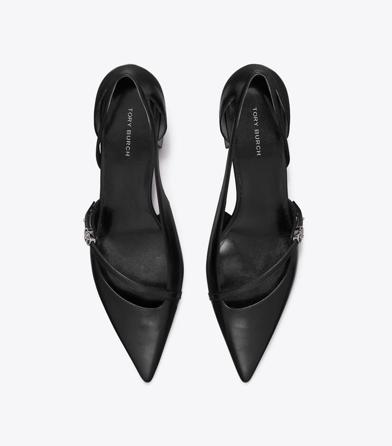 Tory Burch designer escarpins Escarpin D’Orsay à boucle Double T dans PERFECT BLACK vue du dessus