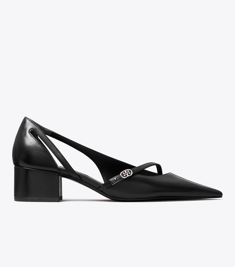 Tory Burch designer escarpins Escarpin D’Orsay à boucle Double T dans PERFECT BLACK de côté