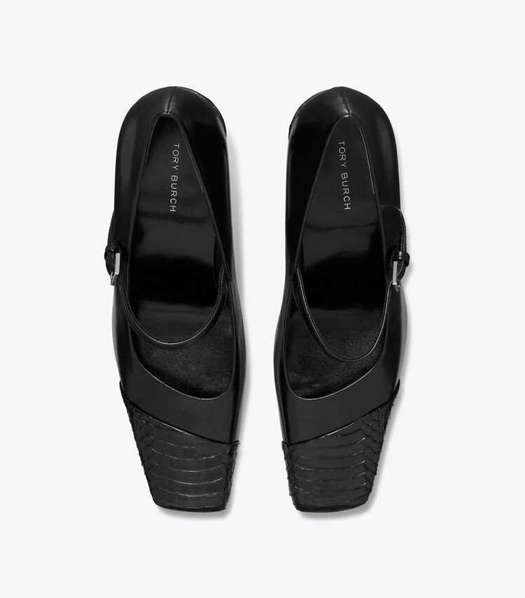 Tory Burch designer escarpins Escarpin Mary Jane asymétrique dans PERFECT BLACK / PERFECT BLACK vue du dessus