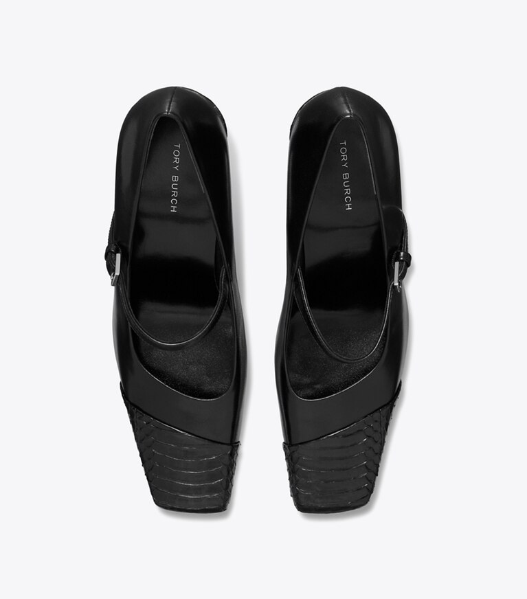 Tory Burch designer escarpins Escarpin Mary Jane asymétrique dans PERFECT BLACK / PERFECT BLACK vue du dessus